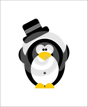 Penguin in a black bowler hat