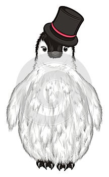 Penguin in black hat