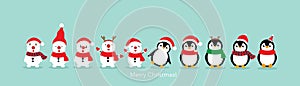 Penguin. Christmas background. Christmas Greeting Card. Vector illustration