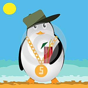 Penguin with Cocktail