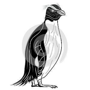 Penguin emperor bird head as symbol for mascot or emblem design, vector illustration