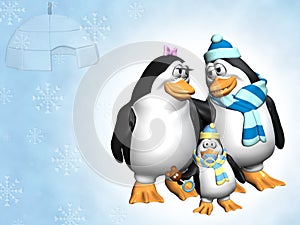 Pinguin Familie 