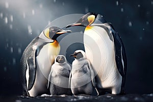Penguin family. AI generated