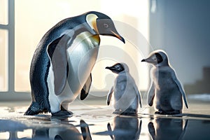 Penguin family. AI generated