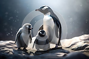 Penguin family. AI generated