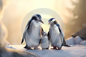 Penguin family. AI generated