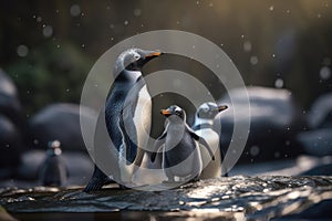 Penguin family. AI generated