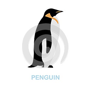 Penguin flat icon. Colored element sign from wild animals collection. Flat Penguin icon sign for web design