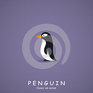 Penguin. Flat style. Vector illustration.