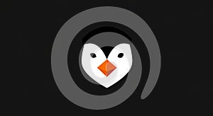 Penguin geometric face illustration