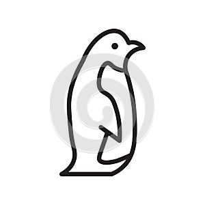 Penguin icon Outline vector for web ui