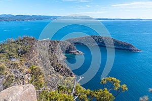 Penguin island at Bruny island in Tasmania, Australia