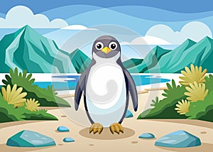 penguin in its natural environment background-