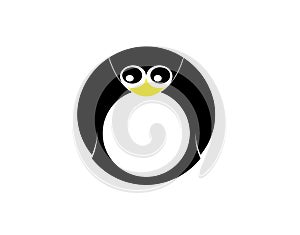 Penguin Letter O on vector illustration