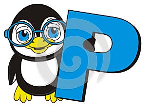 Penguin with letter P