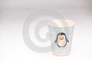 Penguin plastic cup. 