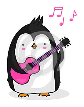 Penguin playing the guitar
