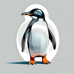 penguin portrait illustration simple style