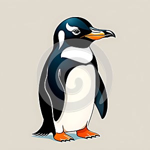 penguin portrait illustration simple style