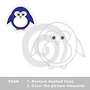 Penguin. Restore dashed line and color picture