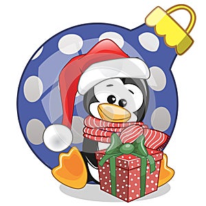 Penguin in a Santa hat