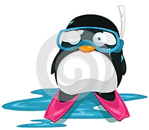 Penguin scuba diver