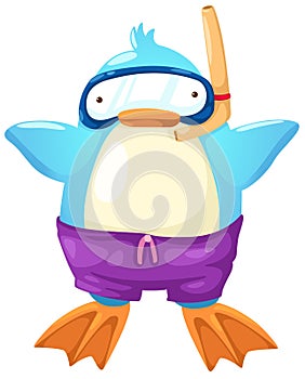 Penguin scuba diver