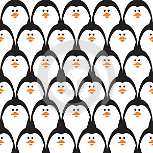 Penguin seamless cute vector pattern.