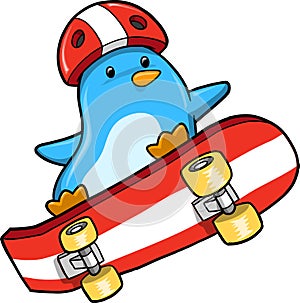 Penguin Skater Vector