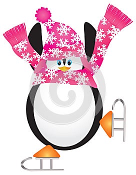 Penguin Skating Pirouette Illustration