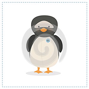Penguin small toy funny penguin, vector