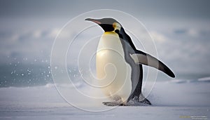 A penguin in the snow , ai, ai generative, illustration