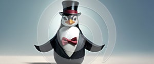 Penguin in Tuxedo and Top Hat