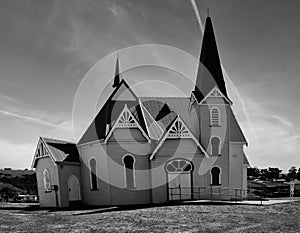 The Penguin Uniting Church near the beach.