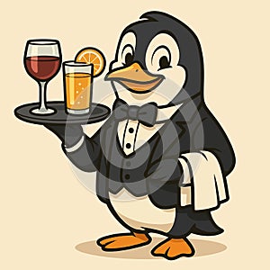 A penguin waiter