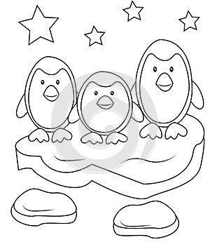 Penguins coloring page