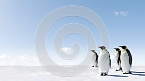 Penguins on ice photo