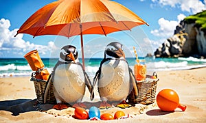 Penguins& x27; Sunny Beach Picnic