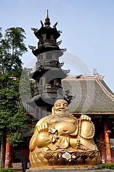 Pengzhou, China: Buddha at Long Xing Temple