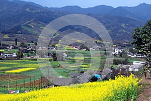 Pengzhou, China: Mountain and Valley Landscape