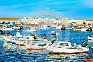 Peniche harbor,fishing boats, Portugal