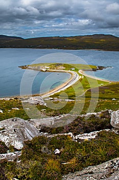 Peninsula Ard Neakie With Lime Kilns At Loch Eriboll In Scotland