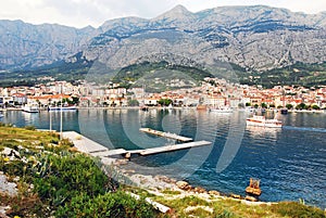 A peninsula with houses in the coast of Croatia