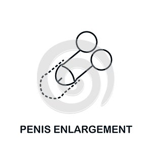 Penis Enlargement icon from plastic surgery collection. Simple line element Penis Enlargement symbol for templates, web