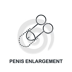 Penis Enlargement icon from plastic surgery collection. Simple line element Penis Enlargement symbol for templates, web photo
