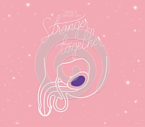 Penis and testicles of world cancer day vector design