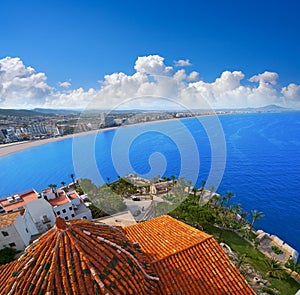 Peniscola aerial beach village in Castellon