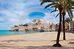 Peniscola Castle and beach in Castellon Spain photo