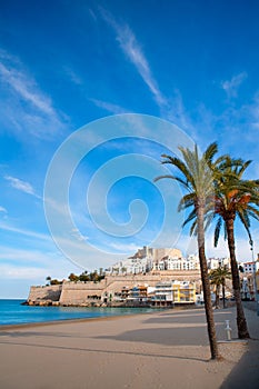 Peniscola Castle and beach in Castellon Spain photo