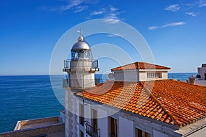 Peniscola Lighthouse and village in Spain